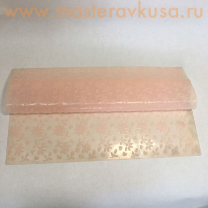 Коврик текстурный силиконовый (рельеф) для мастики "Орнамент-цветы", 49*49 см