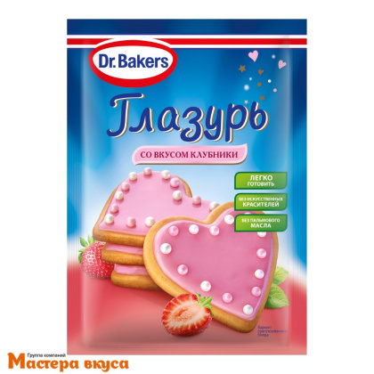 Глазурь со вкусом клубники Dr.Bakers, 90 гр 