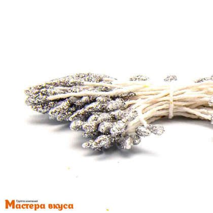Цветочные тычинки СЕРЕБРО, мелкие (пучок 85 шт)