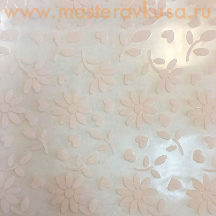 Коврик текстурный силиконовый (рельеф) для мастики "Орнамент-цветы", 49*49 см