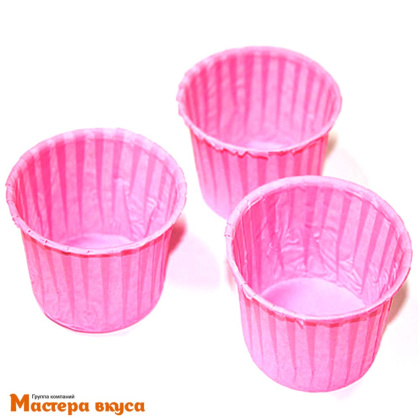 Форма бумажная Маффин 50*40мм, Розовая (100 шт)