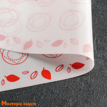 Коврик силиконовый с разметкой 40*32 см, армированный "Макарон"