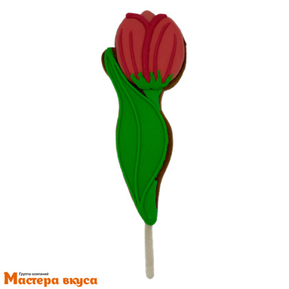 Топпер имбирный пряник "Тюльпан с листиком", ~6,5*15,5 см, 50 гр