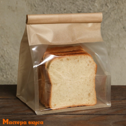 Пакет бумажный 160*130*260 мм, с окном, прямоугольное дно, (крафт)