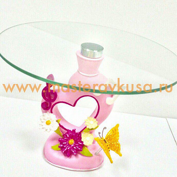 Подставка для торта и десертов, D-23см  h-19,5см, "Сердце"