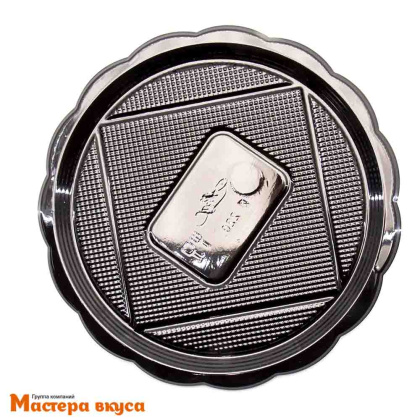 Поднос круглый МЕДОРО пластик (черный), D-22 см