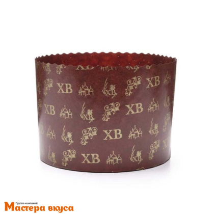 Форма бумажная для кулича (150г) d70*h85 мм Золотой логотип ХВ