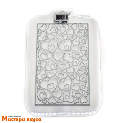 Форма для шоколада пластиковая, плитка В СЕРДЕЧКАХ, 160*100*9,7 мм