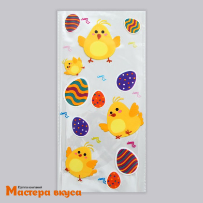 Пакет для сладостей 13*27 см, "Цыплята"