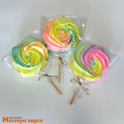 Меренга на палочке "Роза" (круг), d~8 см 