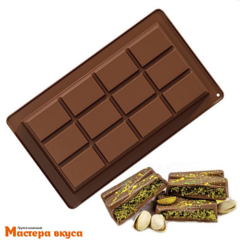 Форма для шоколада силиконовая, плитка ДУБАЙСКИЙ ШОКОЛАД, 250*146 мм 