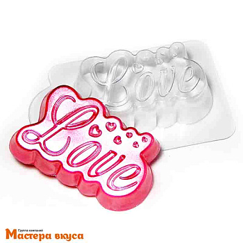 Форма для шоколада пластиковая LOVE 93*59*23мм