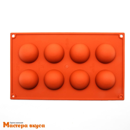 Форма силиконовая ПОЛУСФЕРА (шар),  d 50 мм, (8 ячеек), SilikonFlex Италия