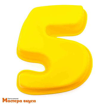 Форма силиконовая БОЛЬШАЯ ЦИФРА 5, 25*22*5 см