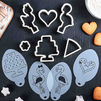 Набор вырубок пластик ФЛАМИНГО, (набор вырубок 6шт+ трафареты 4шт)