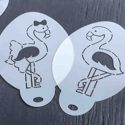 Набор вырубок пластик ФЛАМИНГО, (набор вырубок 6шт+ трафареты 4шт)