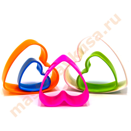 Набор вырубок пластик СЕРДЦЕ, (набор 5 шт), max~9*9см