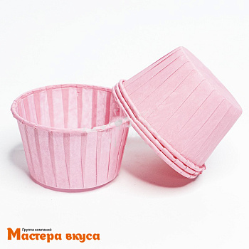 Форма бумажная Маффин 50*40мм, Розовая (50 шт)