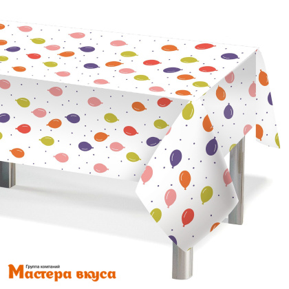 Скатерть полиэтиленовая, 120*180 см, "Шарики"