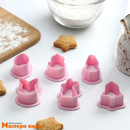 Набор вырубок пластик  ПАСХАЛЬНЫЙ МИКС, ~8*7*2 см, (набор 6 шт)