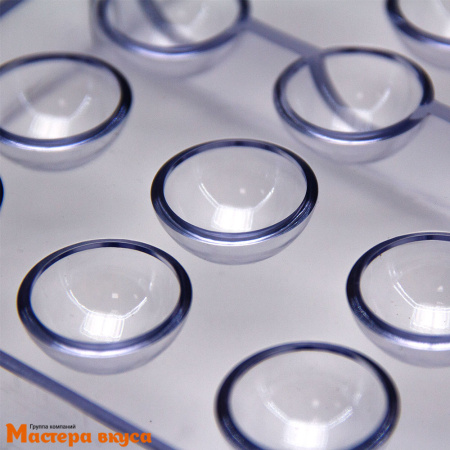 Форма для шоколада пластиковая  ПОЛУСФЕРА (шар),  d 24 мм , (24 ячейки), (прочный пластик)