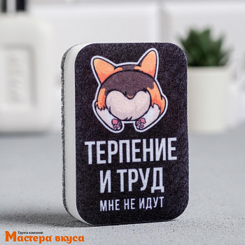 Губка для посуды "Терпение и труд, мне не идут" 9*6 см