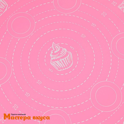 Коврик силиконовый с разметкой d-30 см, круглый "Для пирожных"