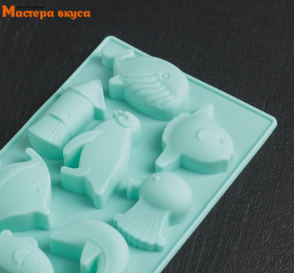 Форма для шоколада силиконовая  МОРСКАЯ, (8 ячеек) 14*9,5 см
