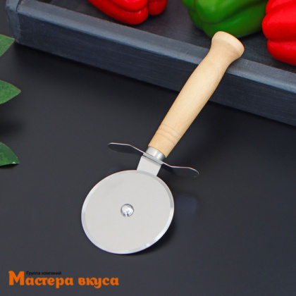 Нож для пиццы и теста "Классик", деревянная ручка, 18 см
