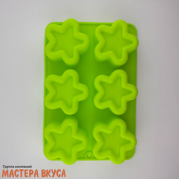 Форма силиконовая, для муссовых десертов ЗВЕЗДА, (6 ячеек) 14,4*21,8 см 