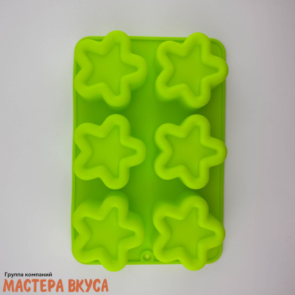 Форма силиконовая, для муссовых десертов ЗВЕЗДА, (6 ячеек) 14,4*21,8 см 
