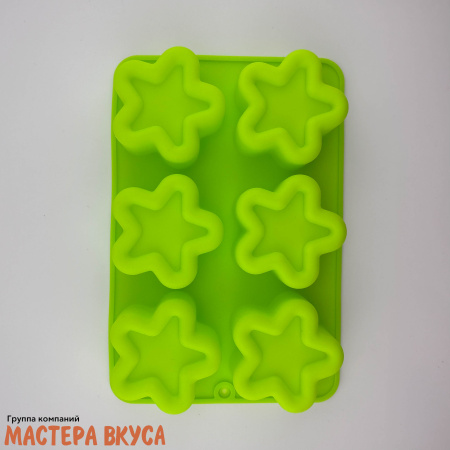 Форма силиконовая, для муссовых десертов ЗВЕЗДА, (6 ячеек) 14,4*21,8 см 