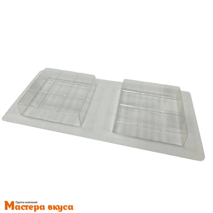 Форма для шоколада пластиковая, плитка ДУБАЙСКИЙ ШОКОЛАД мини, 80*80 мм, 2 ячейки