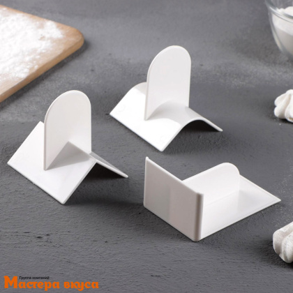 Набор угловых шпателей кондитерских для выравнивания, пластик (набор 3 шт)