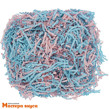 Бумажный наполнитель декоративный,  Микс РОЗОВО-ГОЛУБОЙ ФЛАМИНГО 621, 50гр