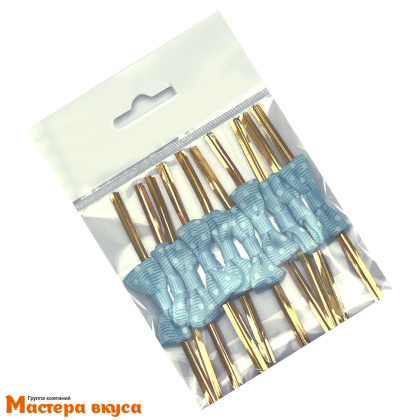 Твист-лента бант ГОЛУБОЙ в горошек, 8 см, (упак 10 шт)