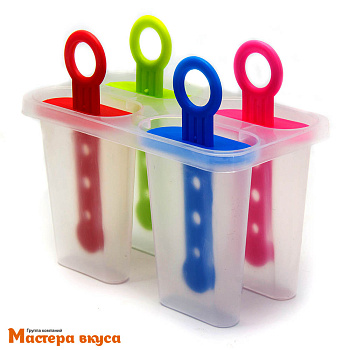 Форма для мороженого пластиковая (эскимо) СИМПЛ, (4 ячейки) 12,5*7*10 см