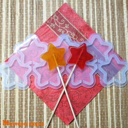 Форма для леденцов силиконовая ЗВЕЗДА, (7 ячеек) d~5 см 