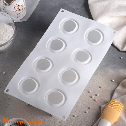 Форма силиконовая, для муссовых десертов ГРУША, (8 ячеек) D~5,5см h~6.5cv (29*17 см) 