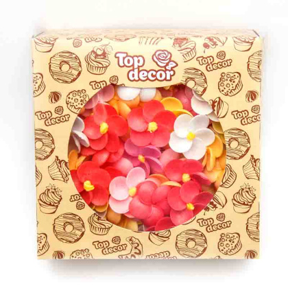 Вафельные цветы ФЛОКСЫ, d~3,2 см, (упак 250 шт микс) 