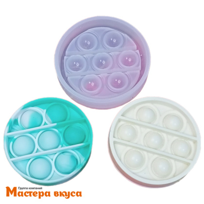 Форма для шоколада силиконовая, плитка ПОП-ИТ круг мини, d 7 см, h 1.2 см