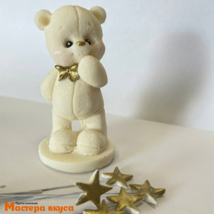 Фигурка из шок. глазури "Мишка со звёздочками, сердечками", h~6,5 см