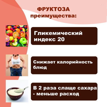 Фруктоза натуральная (заменитель сахара), 200 гр