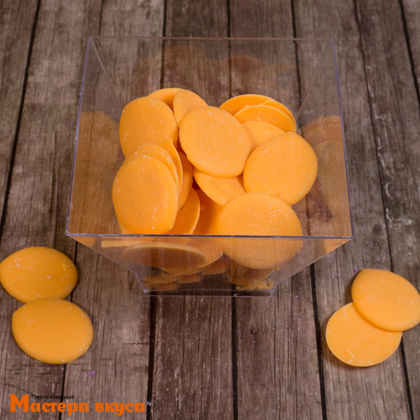 Глазурь Шокомилк со вкусом Апельсина оранжевые дропсы, (коробка 6,5 кг - фасовка 1 кг)