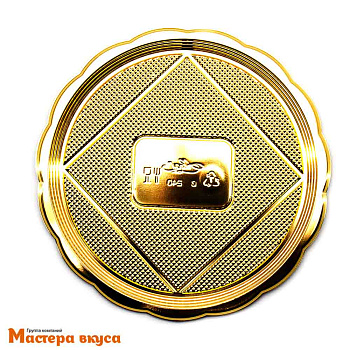 Поднос круглый МЕДОРО пластик (золото), D-24 см