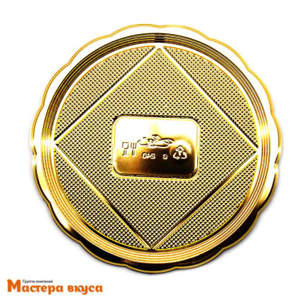 Поднос круглый МЕДОРО пластик (золото), D-24 см