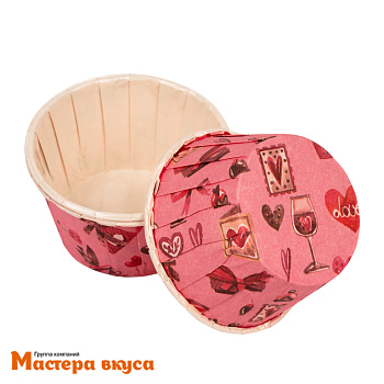 Форма бумажная Маффин 50*40 мм, ламинированная РОЗОВАЯ-КОКЕТКА