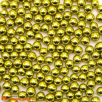 Украшение сахаристое Шарики металл Золотые d5мм, 50гр