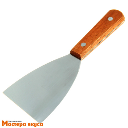 Лопатка-шпатель кондитерский 20,5*7,5 см, (нерж.сталь) с деревян. ручкой