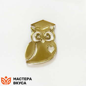 Зеркальное украшение  мини СОВА, золото, ~5*4 см (МВ)